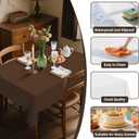 54IN X 320FT Plastic Table Cover Roll with Cutter Box, Cut to Size Plastic Table Cloths for Parties, Birthday, Disposable Tablecloth Roll for All Shape Tables (Brown, 54 Inch X 320 Feet)