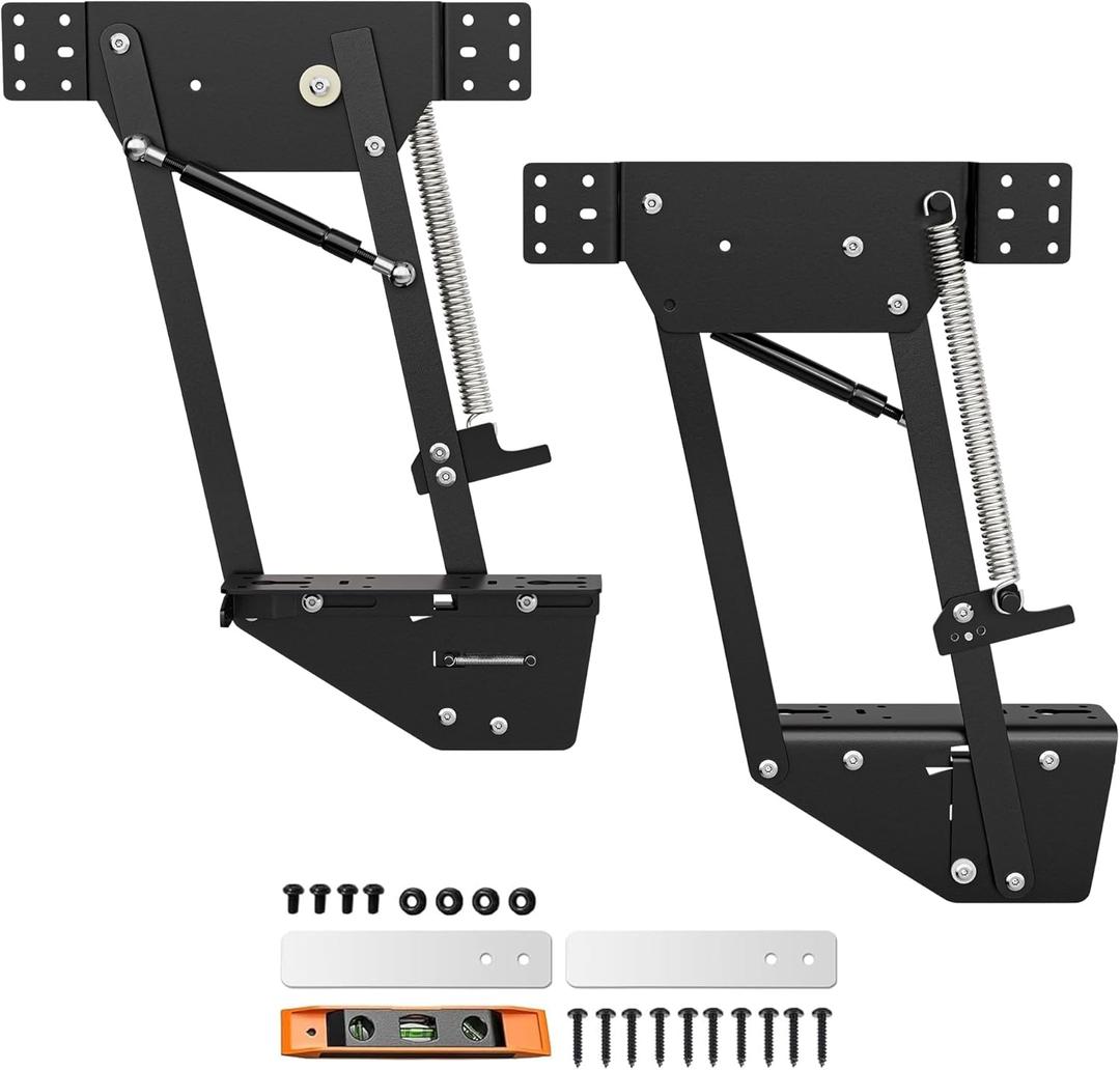 Mixer Lift for Cabinet, Appliance Lift for Cabinet with Soft-Close Spring-Loaded Locking Mechanism and Mounting Base, Shelf Not Included, Lift Assist for Mixers, Blenders, and More (Matte Black)