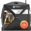 LifePro ZenZone Portable Sauna Tent for Outdoor Use with Wood Stove - Foldable Steam & Dry Heat Therapy Tent for Relaxation - Includes Rocks, Gloves, Gauge - Ideal for Camping, Backyard, Home Gym