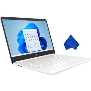 HP 14-dq3000dx 14" HD Laptop, Intel Celeron N4500, 4GB DDR4 RAM, 64GB eMMC, Intel UHD Graphics, Windows 11 Home, Wi-Fi 6, Snowflake White