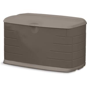 Rubbermaid Medium Resin Outdoor Storage Deck Box (73 Gal), Weather Resistant, Brown, Deck Organization for Home/Backyard/Pool Chemicals/Toys/Garden Tools/Porch/Patio Cushions