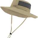 BASSDASH UPF 50+ Sun Fishing Hat Water Resistant with Detachable Neck Flap (One Size, Dark Khaki - Big Head Size)
