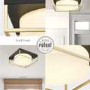 12 Inch Square LED Flush Mount Ceiling Light, 24W Dimmable, Matte Black Gold Metal Frame, Frosted Glass Shade, Ultra-Thin Ceiling Light Fixture for Bedroom Kitchen Hallway Office Laundry Room