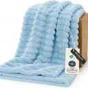 Bedsure GentleSoft Blue Throw Blanket for Couch - Cozy Soft Summer Blankets for Women, Cute Small Fleece Throw for Girls, Home Room Summer Decor Gifts for Women Her, Light Blue, 50x60 Inches,Light Blue, Throw