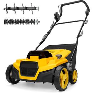 40V 15" Brushless Cordless Electric Dethatcher and Scarifier Compatible with Dewalt 20V Battery(Tool Only), w/12Gal Thatch Collection Bag, 5-Depth Adjustment, Quick-Fold, Walk Behind for Lawn Care
