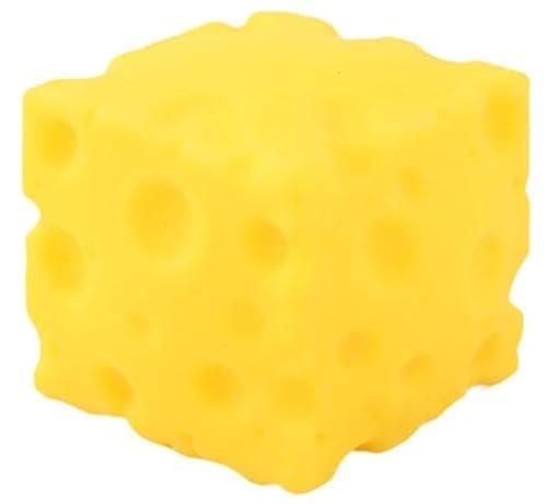 Yellow Cheese Squeeze Toy,Stress Balls for Adults ,Soft Novelty , Rebounding Sensory, Theme Cheese Cubes Squishy ,Suitable for All Ages 1.97 inches (Small)