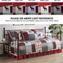 Woolrich Daybed Cover Set - Cabin Lifestyle, Patchwork with Moose Design All Season, Lightweight and Breathable Cozy Bedding Layer with Bedskirt, Matching Shams, 39" W x 75" L, Woodshed Red 5 Piece, 75"x39"