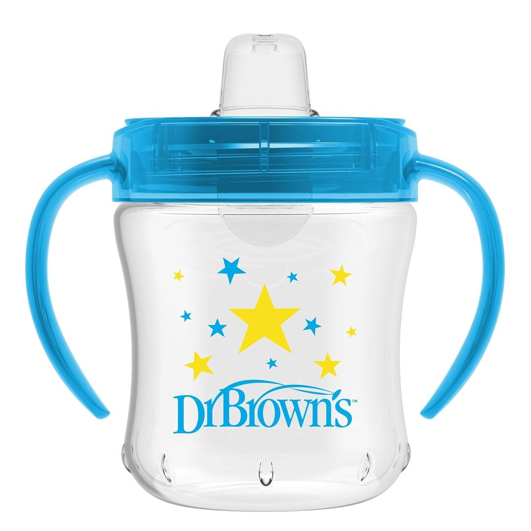 Dr. Brown's Milestones Soft Spout Sippy Cup with Handles, BPA-Free, Blue Star
