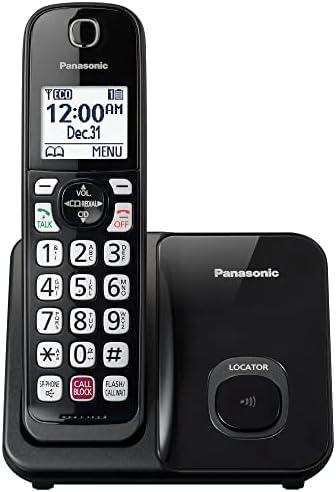 Panasonic Cordless Phone with Advanced Call Block, Bilingual Caller ID and Easy to Read Large High-Contrast Display, Expandable System with 1 Handset - KX-TGD810B (Black)