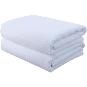 POLYTE Professional Quick Dry Lint Free Microfiber Hair Drying Salon Towel, 20 x 40 in, 2 Pack (White)