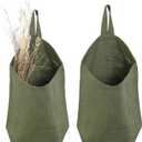 100% Linen Hanging Storage Bags Baskets 2 Pcs, Small Wall Storage Bag for Kitchen, Bedroom, RV Camper Organizer, Sewing Room, Nursery Storage, Kids Room, Army Green