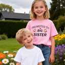 Big Sister Shirts for Girls Toddler Kids Announcement Outfit Promoted to Big Sis T-Shirt Short Sleeve Tees 2-8T
