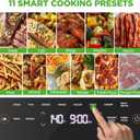 NutriChef 6 Quart Extra Large Air Fryer with 11-in-1 Cooking Presets | Extra-Large Basket Fits Up to 12” Pizza | Adjustable Temperature 450F & Timer Range | Dual Heat Source Technology | Grey