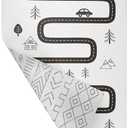 Baby Care Play Mat (Medium, Nordic Trails - Tribal) 73’’ x 49’’ Original One-Piece Reversible Rollable Waterproof Firm PVC Play Mat for Infants, Babies, Toddler, and Kids