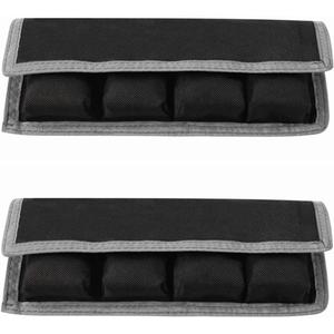 Meking 2 Pcs DSLR Battery Case Holder Storage Bag (4 Pocket) for AA/AAA Battery and LP-E6 LP-E8 LP-E10 LP-E12, EN-EL14 EN-EL15, NP-FW50 NP-F550 NP-FM500H (Gray)