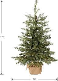 Mini Artificial Tabletop Christmas Tree W Burlap Base 2ft