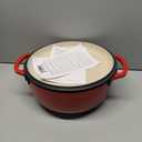 Lodge 7.5 Quart Enameled Cast Iron Dutch Oven with Lid  Dual Handles  Oven Safe up to 500 F or on Stovetop - Use to Marinate, Cook, Bake, Refrigerate and Serve  Island Spice Red