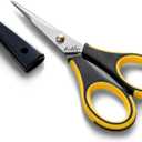 Beaditive Precision Craft Scissors - Stainless Steel With Safety Cap - Ultra Sharp Blades & Non-Slip TPR Handles - For Adult & Kid Scrapbooking, Home, Office, School