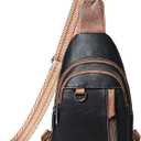 Sling Bag For Women Faux Leather Small Casual Daypack Backpack Fanny Pack Crossbody Chest Bags Purse