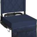 Sheenive Stadium Seats for Bleachers with Back Support, Bleacher Seats with Backs and Cushion Wide, Padded Portable Folding Comfort Stadium Chair with Shoulder Strap, Perfect for Sports Events (Navy Blue)