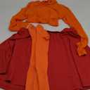 Laqeyko Womens Basic Mock Neck Slim Fitted Long Sleeve Turtleneck Pullover Crop Tee Top with Red Skirt and Orange Socks (Medium)