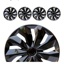 Hubcap Wheel Cover Replacement R16 Hub Caps Universal-Fit Steel Wheel Rim Cover ABS Material Exterior Accessories for Car Truck SUV -Set of 4（16-inch, Black）