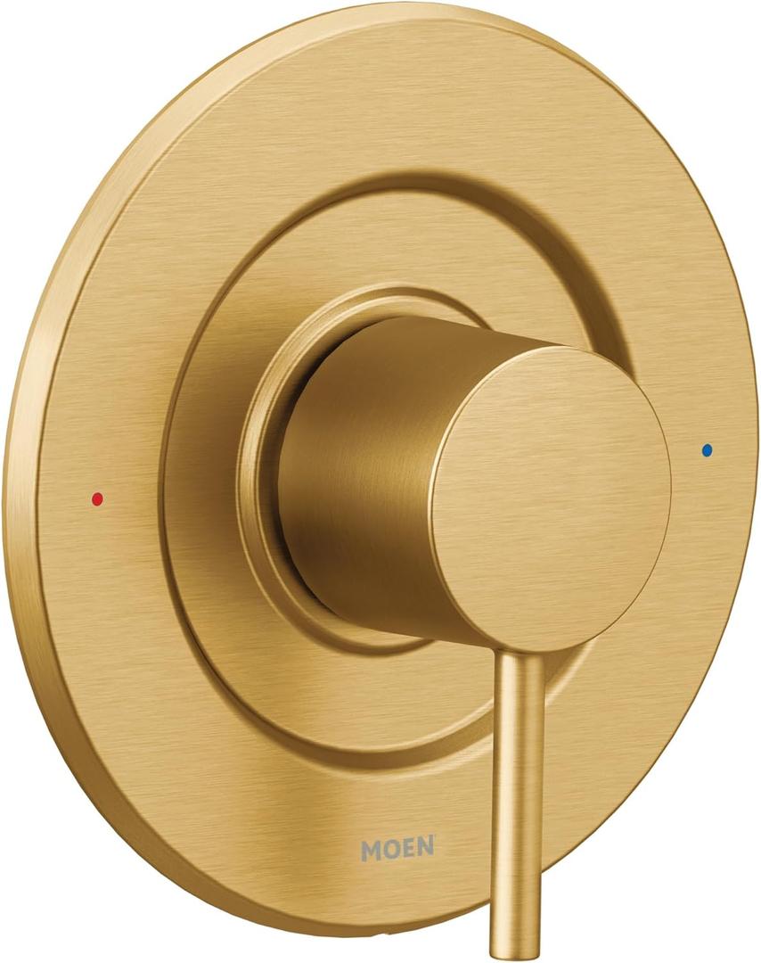 Moen Align Brushed Gold Pressure Balancing Single Shower Lever Handle, Posi-Temp Valve Required, T2191BG
