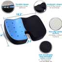 Memory Foam Seat Cushion & Lumbar Support Pillow for Office Chair Car Wheelchair Orthopedic Chair Pad and Back Cushion with Adjustable Straps for Lower Back, Tailbone, Sciatica, Hip Pain Relief
