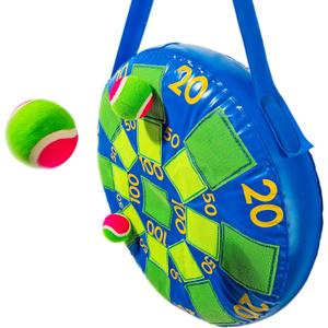 Franklin Sports Kids Dart Board - Inflatable Dart Ball Game with 3 Tennis Ball Self-Stick Darts - 20 X 20