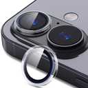 4 x Compatible for iPhone 17 Camera Lens Protector, Explosion-Proof 9H Tempered Glass with Clear Original Style Ring, Ultra HD Clarity, Anti-Scratch Lens Protection Cover, Case Friendly (Clear)