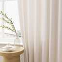 Pinch Pleated Linen Curtains 108 Inches Long for Living Room with Hooks Rings Back Tab Pinch Pleat Drapes for Track System Cream Ivory Light Filtering Semi Sheer 108 Inch Curtains for Dining Bedroom, Natural