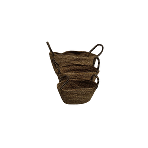 Oval Water Hyacinth Basket 3 Pcs