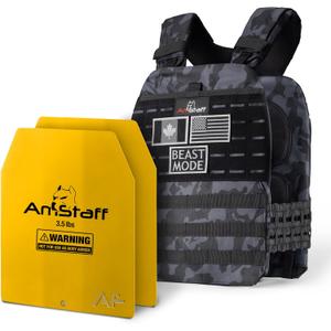 Amstaff Tactical Weighted Vest - Adjustable Weight Vests - Versatile Wearable Vest for Fitness Workouts, Strength and Endurance Training, Running (Multicam Black)