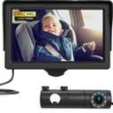 GROWNSY Baby Car Camera, HD Display Baby Car Mirror with Night Vision Feature, 4.3 inch Baby Car Camera with Monitor Wide Clear View, Backseat Camera Rear Facing to Observe Babys Every Move