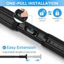 Black Tension Curtain Rod 41-87 Inch Outdoor Curtain Rod No Drilling 1pcs | Diameter 1.26in Outdoor Curtain Rods for Patio Extra Long Tension Rods Heavy Duty Adjustable Curtain Rods for Window Bathroom