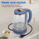 Glass Electric Kettle, No Plastic Contact With Water, 1.8L Electric Tea Pot, Automatic Shut-off, Borosilicate glass Visual Boiling, Water Heater & Teapot Perfect For Tea & Coffee