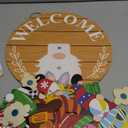 Qunclay Interchangeable Wooden Gnome Decor Holiday Seasonal Gnome Decorations with Magnet Pieces and Detachable Hats Changeable Welcome Sign for Home(Delicate Style)