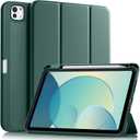 Akkerds for iPad Pro 11 Inch Case (M5/M4) 2025/2024 6th/5th Generation with Pencil Holder, for iPad Pro Case 11 Inch with Trifold Stand Protective Cover/Soft TPU Back, Auto Wake/Sleep, Pine Green