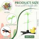 Tigeen 100 Pcs Rave Trinkets Festival Sprout Hair Clips Duck Bean Sprout Clips Spring Plant Flower Hairpins Funny Mixed Style Hair Accessories Valentines Easter Party Gift