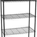 BIRDROCK Home 5-Tier Wire Shelving, Flat Black, Heavy Duty Shelf, Wide Adjustable Rack Unit, Kitchen Storage