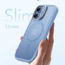 ESR for iPhone 17 Case with Stash Stand, Compatible with MagSafe, Military-Grade Drop Protection Magnetic Phone Case, Scratch-Resistant Back Cover,Frosted Light Blue