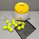 Automatic Dog Ball Launcher, Dog Ball Thrower with 15 Mini Tennis Balls Sizing 2 Inch and Mesh Bag, Interactive Dogs Toys Tennis Balls Launcher for Small Dogs with 3 Distance Settings (Orange)