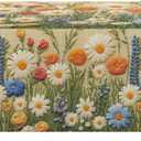 Daisy Ottoman Cover Slipcover,Waterproof Stretch Ottoman Covers,Folding Storage Stool Furniture Protector,Removable Piano Bench Cover Soft Slipcover for Living Room