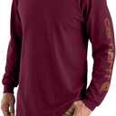 Carhartt Men's Loose Fit Heavyweight Long-sleeve Logo Sleeve Graphic T-Shirt (X-Large)