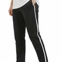 Zylioo Men's Tall Track Pants, Extra Long Sweatpants for Tall Men with Side Stripes and Pockets (Black)