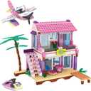 Dream Girls Beach House Building Blocks Toys Friends Seaside Building Sets 423Pcs Big Villa with Plane and Jet Ski Vacation Beach Hut Toy Set for Kids Aged 6-12