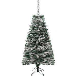 3ft Flocked Artificial Christmas Tree,Tabletop Christmas Pine Tree with Metal Stand Base for Christmas Home Office Holiday Decoration,Green