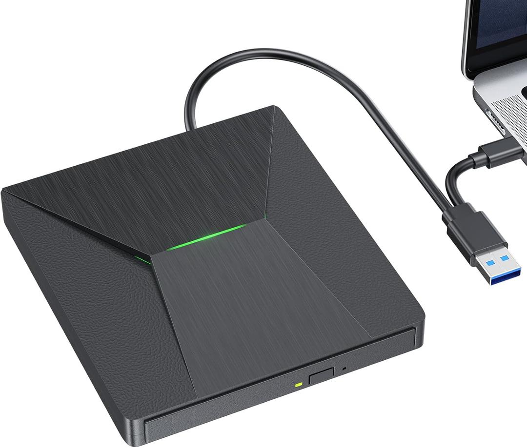 USB 3.0 and Type-C External Bluray Drive, External Bluray Burner and External Blueray/DVD Drive for PC, Blu Ray Disc Reader Compatible with Windows XP/7/8/10, Laptop, Desktop, MacOS for MacBook