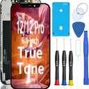 [1:1 Size] for iPhone 12/12 Pro Screen Replacement Kit 6.1" LCD Display Digitizer Glass Full Assembly Face ID Support Waterproof Seal DIY Repair Tools