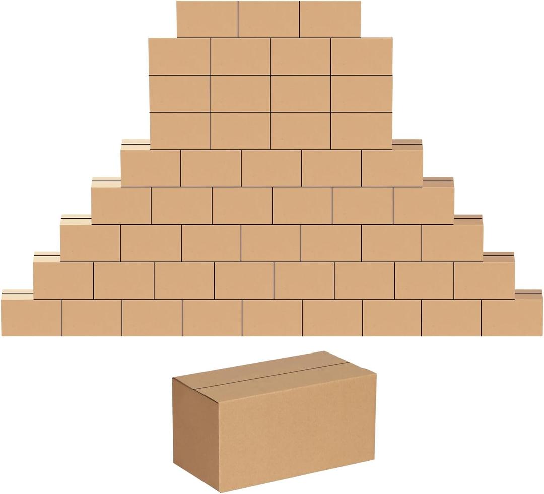 EdenseeLake 50 Pack 8x4x4 inches Small Shipping Boxes Corrugated Cardboard Boxes for Packing, Mailng, Moving, Brown
